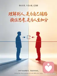 理解别人，是为自己铺路，
换位思考，是为自己加分。配图