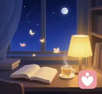 夜风轻轻，把今天的烦心事都吹远了。晚安，我在这头，陪你入梦。配图