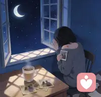 窗外的月亮替我值班，而你在我心里守夜。配图