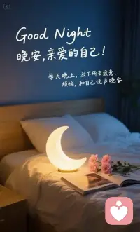 卸下白日的喧嚣，只留夜色温柔。晚安，世界和我爱着你。