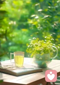 一杯清茶，半盏繁花，在春日里偷得半日清闲。 阳光漫过书页，风里是茶香与草木的温柔。愿你心情也像这杯茶！配图