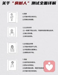 关于房树人测试你知道多少呢？
房树人绘画心理测试是经典的绘画疗愈工具，用于测试认知，情感，障碍，和智力社交水平等等……是美国人巴克发明了房树人测试工具。
通过简单的房子树和人的组合，能了解到一个人的意识和潜意识状态，帮助人们更好的了解到自己的内在情绪状态，也辅助着人们从中发现解决当下困境的钥匙🔑。
如果你感兴趣的话，和我一起聊聊吧！配图