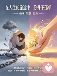 在人生的旅途中，我们常常会遭遇某种猝不及防的浩劫，使我们感到孤立无援，脆弱无比。

或许是在工作上遭受了前所未有的失败；或许是在感情中遭到背叛，被亲近之人伤害；亦或在生活中遭遇无妄之灾。

每当这些时刻，我们都会陷入深深的孤独、痛苦和无助之中。

但是，请你不要就此轻言放弃！不要太过悲伤和无措，也不要过于防备。

因为，有我懂得你的无奈、悲痛和无助，只要你愿意，我将接纳你、理解你、帮助你，尽我微薄之力，给予你重新站起来的勇气和力量！配图