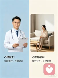 很多人一直分不清心理医生和心理咨询师，今天通俗易懂讲清楚。
✨心理医生
属于医疗体系，医学专业出身，有诊断权、开药权。主要针对重度抑郁、焦虑、双相、精神障碍等心理疾病，以药物治疗为主，解决病理性心理问题。
 
✨心理咨询师
属于心理健康服务，不能诊断、不能开药。侧重沟通疏导，面对情绪内耗、人际关系、原生家庭、情感内耗、压力焦虑等心理困扰，帮你梳理情绪、调整认知，疗愈内心状态。
 
简单总结：病理性问题找医生，情绪心结找咨询师🌿