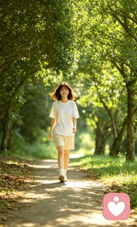 漫步在路上，把心安放在脚步里。
不急着赶路，不胡思乱想，只感受呼吸起落、风吹过身侧、脚下每一步踏实的触感。
放下杂念，与自己温柔相伴，在散步里静静正念，疗愈身心。