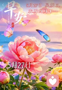 清风携暖意，岁月藏温柔。愿您万事从容皆如愿，平安康健福绵延。配图