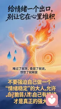 ☀️给情绪一个出口，别让它在心里堆积
难过了就哭，委屈了就说，愤怒了就释放
不要强迫自己做一个“情绪稳定”的大人，允许自己脆弱，允许自己有情绪，才是真正的强大💛
#情绪释放 #心理学 #爱自己 #情绪管理 #心理咨询