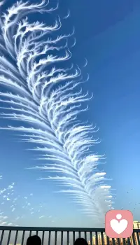 低头行走会陷入沉思，抬头向空又是一道美丽的风景线，你看你看，多美的白云👍👍配图