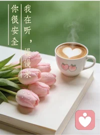 那些说不出口的心事，我慢慢听你讲
今天开始，做一个安静的倾听者。
不谈大道理，不评判对错，
只安安静静听你说。
如果你也有：
爱而不得的遗憾
放不下的过去
说不出口的委屈
深夜里翻来覆去的情绪
都可以来这里。
我会认真听，慢慢陪你，
把心里的难过，一点点说出来就好。
你不用一个人硬撑。
我在认真听配图