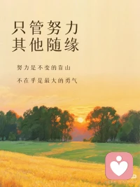 我们终其一生，都在和自己相处，也在和生活博弈。
与其等风来，不如追风去，自救者，天恒助也。
 
不必指望运气，也不必等待贵人，
真正的贵人，从来都是行动起来的自己。
只管努力，其他随缘，努力才是我们不变的靠山。
那些迷茫、跌倒、痛苦的时刻，不是惩罚，而是养分。
人教人教不会，事教人一次就够，所有经历，都在帮我们自我破局。
 
放下过去，清空才能前行。
放下的越多，脚步就越轻。
没有人能把你变好，时间和经历只是陪衬，
支撑你越来越好的，是你坚强的意志、修养与行为，
以及一次次跌倒后，依然愿意站起来的勇气。
 
变好，从来都是靠自己。
从今天起，做自己的光，不慌不忙，向阳生长。配图