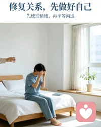 修复关系，先做好自己
矛盾带来的焦虑和压抑都真实存在，不用勉强自己一味退让。一段健康的感情，需要双向奔赴。先梳理好自身情绪，再理性沟通问题。守住内心的底线，平等相处，才是修复关系最好的方式。