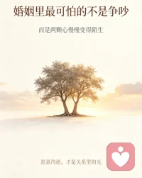 长久的婚姻，难免有分歧与争执，这些都是相处里的常态。可比起直面矛盾，人心的疏远才最磨人。慢慢减少交流，慢慢收起真心，无话可说取代了欢声笑语。身体近在咫尺，心却越走越远，这份无声的陌生，才是感情最深的裂痕。