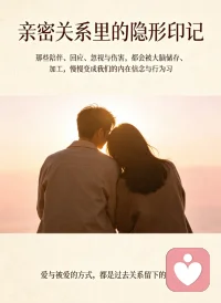 亲密关系里的隐形印记
亲密关系里的陪伴、温柔、冷落与伤害，从不会随着相处场景落幕就彻底消散。
它们会悄悄被大脑收纳、反复加工，慢慢扎根成我们内心根深蒂固的信念，也悄悄塑造了待人接物的本能习惯。
那些过往的相处碎片，终究都变成了如今我们爱与被爱的模样，潜移默化影响着每一段感情。配图