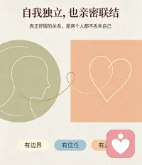 亲密关系：读懂相互主体性
好的感情，本是自我独立与亲密联结的平衡，也就是彼此尊重的相互主体性。
可很多两性关系渐渐走向失衡：有人深陷爱恋后过度依附，慢慢丢掉个人喜好、想法与生活节奏，活成了对方的附属；也有人满心防备，刻意拉开距离，不愿敞开心扉，始终不敢交付信任、走进深度亲密。
还有不少人陷入拉扯内耗，一边无比渴望温暖陪伴，当真的靠近彼此，又本能想要退缩逃离。这种矛盾状态，会不断消耗感情，唯有守住自我边界，又愿意真诚相拥，才能经营出舒服长久的亲密关系。配图