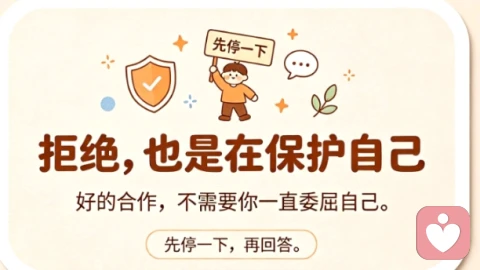 拒绝，也是在保护自己，良性合作，从来不需要靠不断委屈自己维系