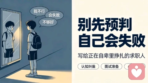 很多内向的人都会陷入这种内耗，你脑海里很多 “我不行” 只是思维惯性，并不是客观事实。大四求职本身压力很大，不用苛求自己立刻变得非常自信。优先做好面试准备，用充