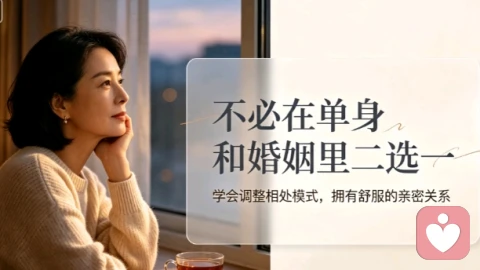 不必非在单身和婚姻二选一,学会调整相处模式,拥有舒服的亲密关系