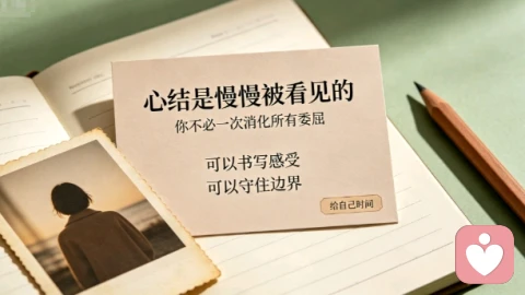 原生家庭的心结,从来不是靠强迫自己 “想开点” 就能消失。不必逼自己做到彻底原谅,先允许怨恨、委屈真实存在。试着看见当年那个无助缺钱的自己,看见那些没被接住的伤