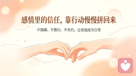 猜忌谎言背叛撕碎亲密信任，以坦诚透明履约三步重建安稳长久感情