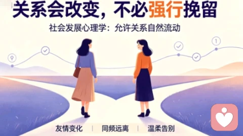 关系并不是一成不变的,友情会随着成长、环境和需求慢慢发生变化,这正是社会发展心理学中 “关系动态性” 的体现。\n\n曾经亲密无间的人,可能因为生活节奏不同、目