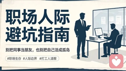 职场人际避坑指南：别把同事当朋友，也别把自己活成孤岛