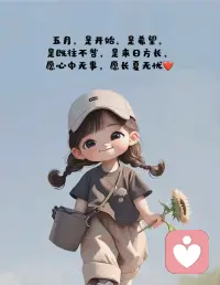 人生得意须尽欢，
嘚瑟一天是一天，
忘记年龄，讨好自己，
用喜欢的方式生活，
简单一点，糊涂一点，
快乐一点，凡事看淡 ，
生活就充满阳光，
希望在前方的五月，
也找到闪闪发光的自己。💞💞💞配图