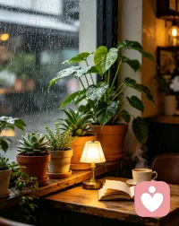 🌧️雨天心理小记
雨声会降低外界刺激，是大脑天然的放松信号。
不必强迫自己保持亢奋，允许情绪跟着天气慢下来，安静发呆也是一种心理修复。配图