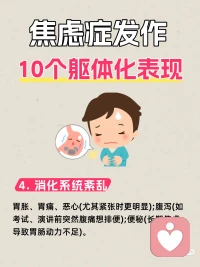 焦虑症发作的躯体表现