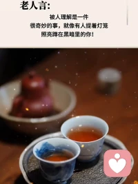 老人言:

           被人理解是一件很奇妙的事，就像有人提着灯笼，照亮蹲在黑暗里的你配图
