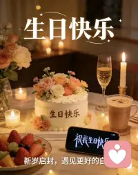 每天有每天的快乐，今天生日快乐，祝我们得偿所愿，平安喜乐，万事胜意配图