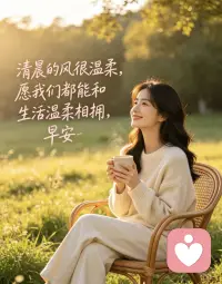 1清晨的风很温柔，愿我们都能和生活温柔相拥。早安☀️配图