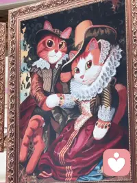 当名画遇上猫咪🐱
戴珍珠耳环的橘猫，温柔了整个商场✨
艺术不必严肃，治愈可以很简单
被可爱的喵星人治愈的一天🌿配图
