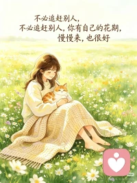 不必追赶别人
你有自己的花期
慢慢来，也很好