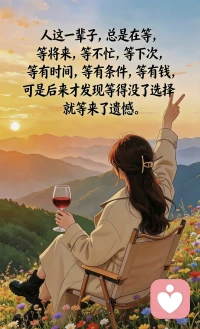 人总是在等待，等来等去，等来了遗憾。配图