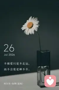 不被爱只是不走运，
而不会爱是种不幸。