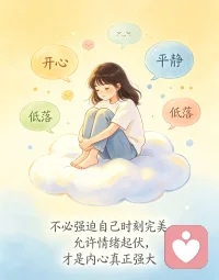 不必强迫自己时刻完美，允许情绪起伏，才是内心真正强大。配图