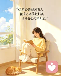 不必追赶所有人，按自己的节奏生活，日子自会向阳而生。配图