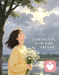 生活偶尔阴天没关系，你心里一直晴朗，万事皆可温柔。配图