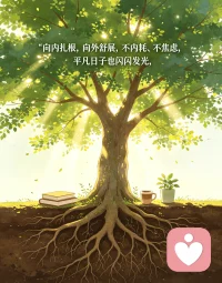 向内扎根，向外舒展，不内耗、不焦虑，平凡日子也闪闪发光。配图