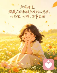 所有好运，都藏在你积极乐观的心态里，心顺，万事皆顺。配图