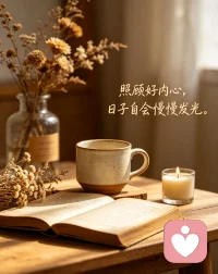 照顾好内心，日子自会慢慢发光。配图