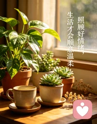照顾好情绪，生活才会顺意温柔配图