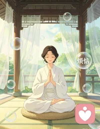 所有的烦恼，就怕你不执着，就怕你不搭理它，烦恼来了，不接招，就是高明。配图