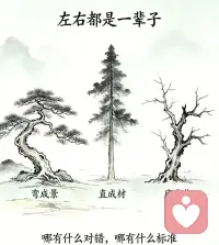 “方生方死，方死方生；方可方不可，方不可方可”，是说事物的好坏、对错都是循环往复的，福与祸都是相伴相依、同时存在的。

在你明白这个道理之后，尽可能用好的想法，去观照、转换每天面临的种种境况。配图