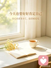 真正的底气，来自自我肯定。
不必等别人来赞美你，你可以先看见自己，拥抱自己，肯定自己。
向内扎根，好好爱自己