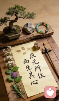 有位富商，家财万贯却夜夜难安，总怕财富流失、怕旁人赶超，日日攀比、夜夜焦虑。
他拜访高僧求安宁，高僧只送他一句：广厦千间，夜眠仅六尺；家财万贯，日食不过三餐。
富商豁然开朗，不再执着攀比得失，心定了，福气反而源源不断。配图