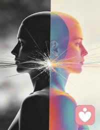 ♥一半沉于静默的黑白，一半奔赴鲜活的色彩。
♥你的内心从不是非黑即白，允许自己有两面，配图
