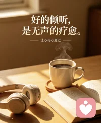  心有千千结，倾诉即和解，倾听即治愈。配图