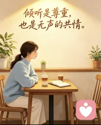 情绪没有对错，崩溃也并不可耻，卸下重担，安心做回自己就好。
 治愈别人的路上，也慢慢学会和自己温柔和解。
 如果你心里积攒了太多无处安放的心事，不妨停下来，慢慢讲给我听。