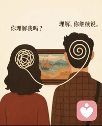 嘴上的理解，不等于心里的接纳。
很多关系走散，不是缺少沟通，是缺少真正的倾听。
对方只是在等你说完，从来没有试着读懂你。

你们的关系呢？是真正的同频共情吗？